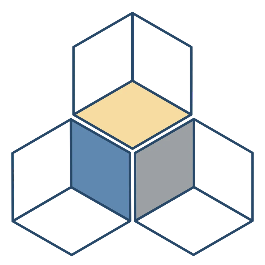 uipi.ai cube mark, navy outline.