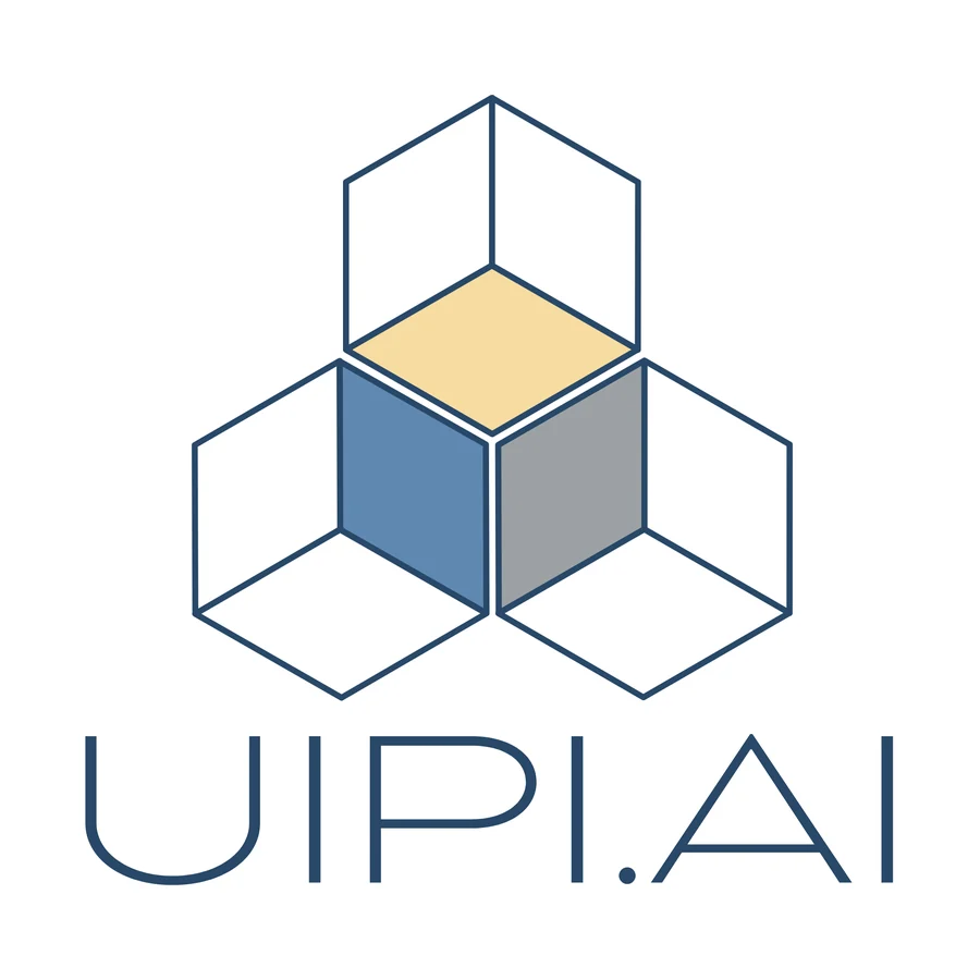 uipi.ai stacked lockup, navy on light.
